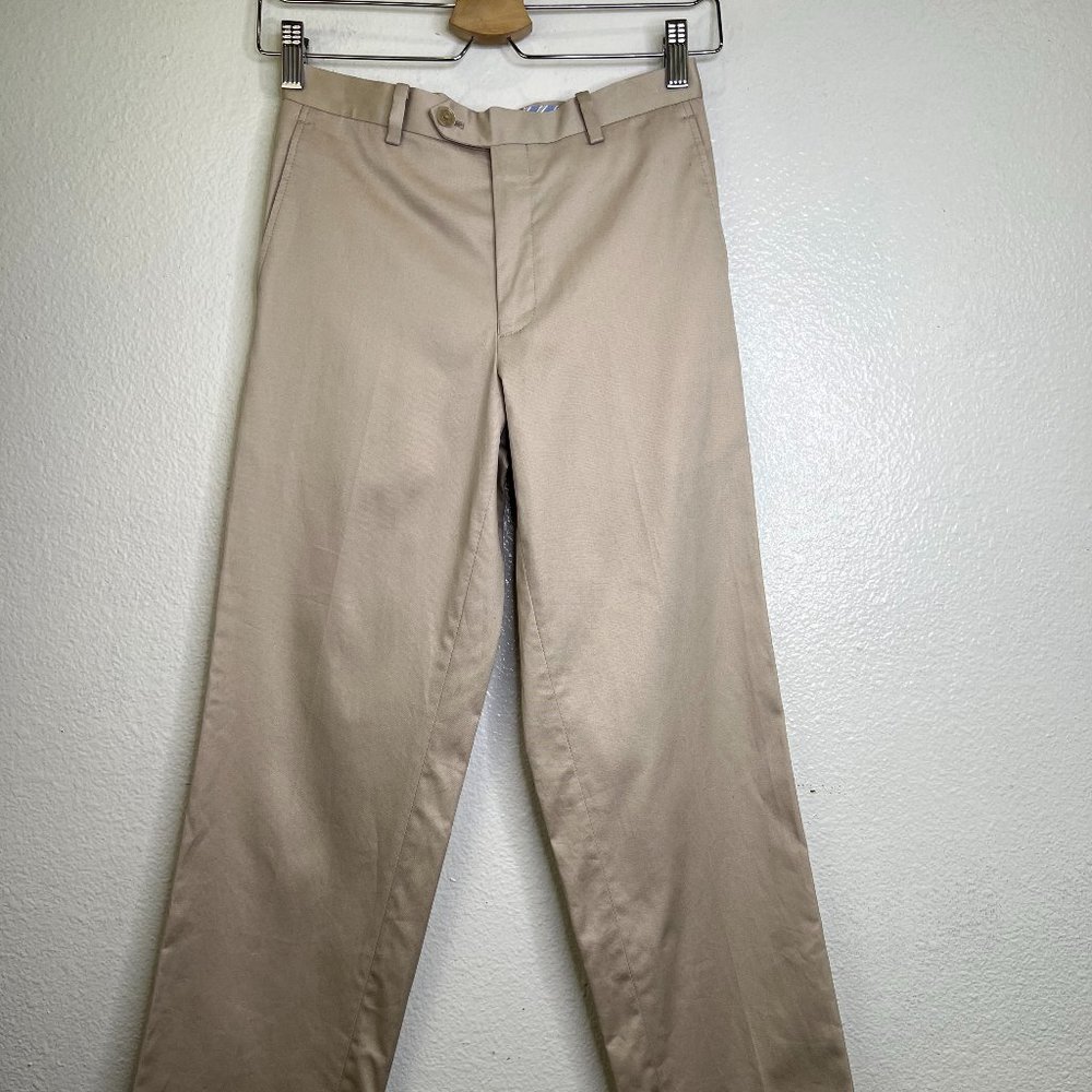 Hickey Freeman Boy's Chino Pants Size 12 W26 Khaki Made in China 100% Cotton
